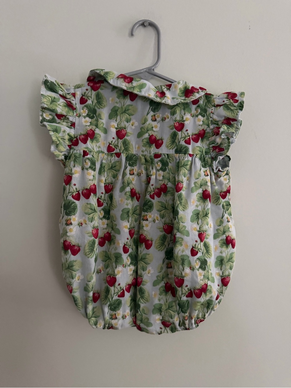 Kate Quinn Strawberry Bubble Romper 18-24 Months Cotton Peter Pan Collar - Picture 3 of 3